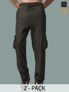 MADSTO Pack Of 2 Regular Fit Cargos Track Pants