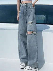 StyleCast Women Regular Fit Mid-Rise Highly Distressed Cotton Stretchable Jeans