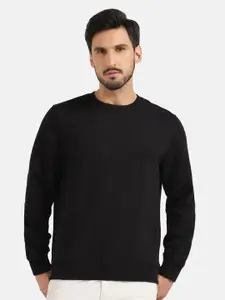 The Roadster Lifestyle Co. Men Cotton Fleece Round Neck  Full Sleeve Knitted Sweatshirt