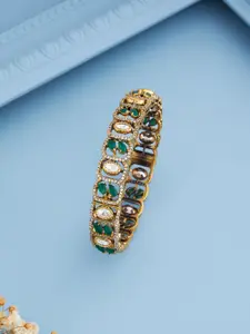 Kushal's Fashion Jewellery Victorian-Plated Kundan Studded Bangle