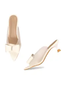 Commander Shoes Women Embellished Kitten Heels Peep Toes With Bows