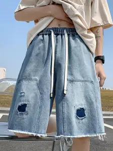 StyleCast Men Relaxed Fit Mid-Rise Denim Shorts