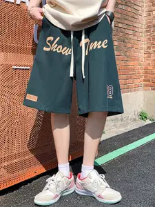 StyleCast Men Green & Beige Typography Loose Fit Shorts
