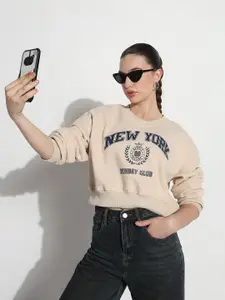 SHOWOFF Women Printed Round Neck Pullover Sweaters