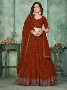 Warthy Ent Embroidered Semi-Stitched Lehenga & Unstitched Blouse With Dupatta