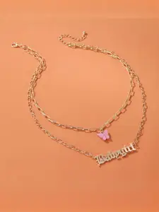 DressBerry Gold-Plated Alloy Minimal Necklace