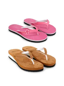 TWO SOFT Women Pack of 2 Thong Flip-Flops