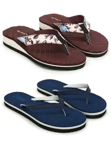 TWO SOFT Women Set of 2 Thong Flip-Flops