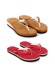 TWO SOFT Women Pack Of 2 Thong Flip-Flops