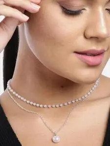 DressBerry Silver-Plated Alloy Minimal Necklace