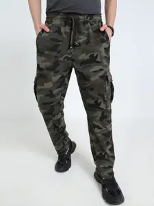 glitchez Printed Cotton Relaxed-Fit  Cargo id-Rise Track Pants