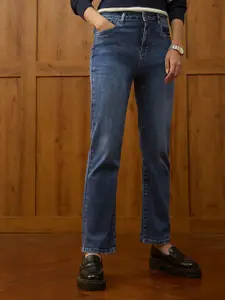 U.S. Polo Assn. Women Women Straight Fit High-Rise Light Fade Stretchable Jeans