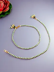 Anouk Set Of 2 Gold-Plated Beaded Anklets