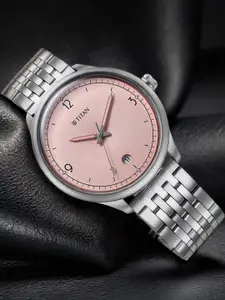 Titan Men Embellished Dial & Bracelet Style Straps Analogue Watch 10023SM01