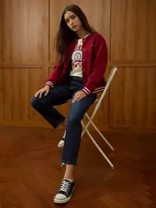 U.S. Polo Assn. Women Women Straight Fit High-Rise Stretchable Jeans