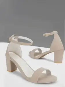 SKOLL Women Open Toe Ankle Loop Block Heels Sandals