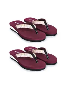 TWO SOFT Women Pack Of 2 Thong Flip-Flops