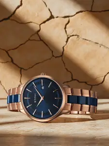 Titan Men Dial & Stainless Steel Bracelet Style Straps Analogue Watch 90142KD03