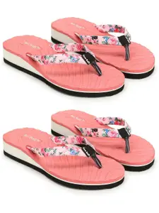 TWO SOFT Women Set Of 2 Thong Flip-Flops