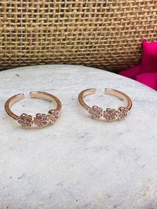Arte Jewels Rose Gold-Plated Toe Rings