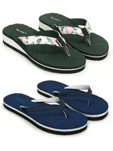 TWO SOFT Women Set Of 2 Thong Flip-Flops