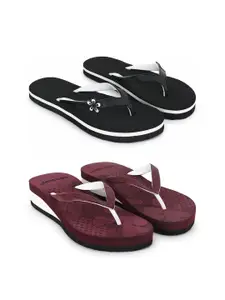 TWO SOFT Women Pack Of 2 Thong Flip-Flops