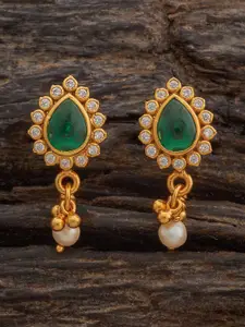 Kushal's Fashion Jewellery Embellished Bridal 92.5 Silver Zircon Geometric Studs