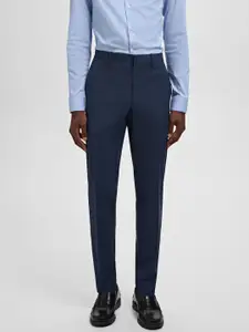 MANGO MAN Self-Design Slim Fit Formal Trousers