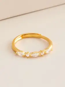 Kushal's Fashion Jewellery White Gold-Plated Ethnic 92.5 Pure Silver Finger Ring