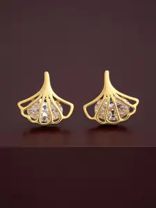 Kushal's Fashion Jewellery 92.5  Silver Gold-Plated Cubic Zirconia Studs