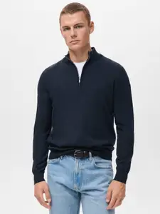 MANGO MAN Mock Collar Pullover
