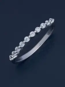 Kushal's Fashion Jewellery White Rhodium-Plated Party 92.5 Sterling Silver Finger Ring