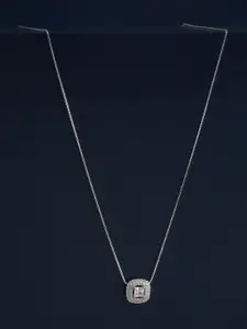 Kushal's Fashion Jewellery 92.5 Sterling Silver Rhodium Plated Zircon Studded Pendant