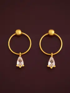 Kushal's Fashion Jewellery 92.5  Silver Gold-Plated Classic Drop Earrings