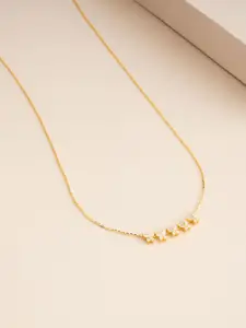 Kushal's Fashion Jewellery Sterling Silver Gold-Plated Necklace