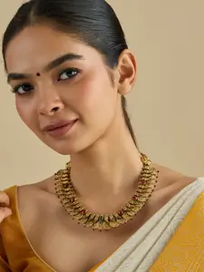 Kushal's Fashion Jewellery Embellished Bridal Temple Necklace