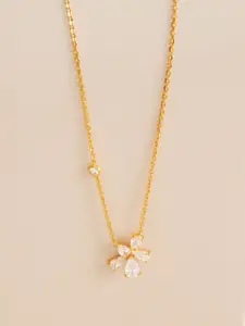 Kushal's Fashion Jewellery Women Sterling Silver Gold-Plated Necklace