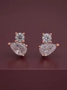 Kushal's Fashion Jewellery Rose Gold Plated 92.5  Silver CZ Party Studs Earrings