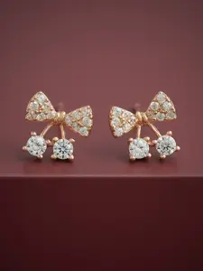 Kushal's Fashion Jewellery 92.5  Silver Rose Gold-Plated Classic Studs
