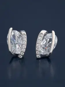 Kushal's Fashion Jewellery 92.5 Sterling Silver Rhodium-Plated Zircon Classic Studs