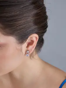 Kushal's Fashion Jewellery 92.5  Silver Rhodium-Plated Classic Drop Earrings