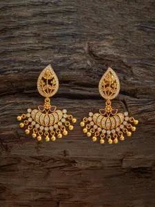 Kushal's Fashion Jewellery Embellished Bridal 92.5 Silver Zircon Drop Earrings