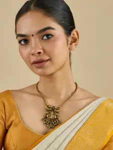 Kushal's Fashion Jewellery Embellished Bridal Temple Necklace