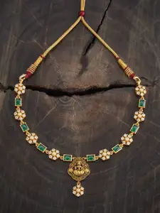 Kushal's Fashion Jewellery Embellished Bridal Temple Necklace