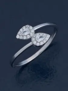 Kushal's Fashion Jewellery White 92.5 Sterling Silver Rhodium-Plated Party Finger Ring