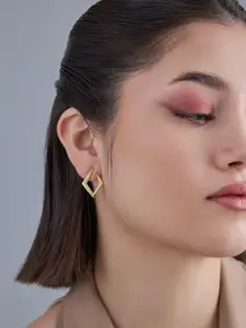 Kushal's Fashion Jewellery 92.5  Silver Gold-Plated Classic Zircon Studs Earrings