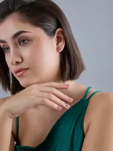 Kushal's Fashion Jewellery 92.5  Silver Gold-Plated Classic Studs