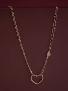 Kushal's Fashion Jewellery  92.5 Silver Rose Gold Plated Cubic Zirconia Studded Necklace