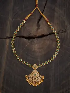 Kushal's Fashion Jewellery Embellished Bridal 92.5 Gold-Plated Necklace