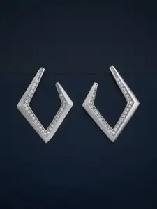 Kushal's Fashion Jewellery 92.5  Silver Rhodium-Plated Zircon Classic Studs